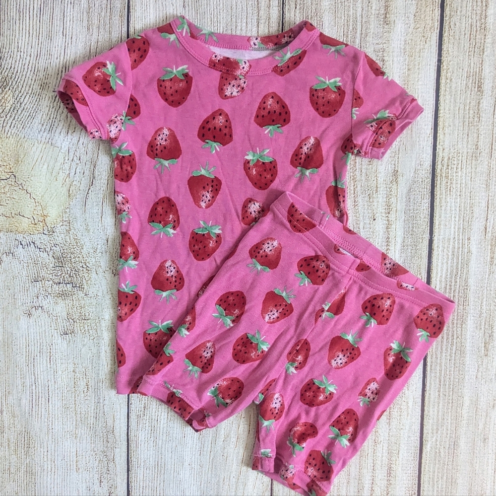 Strawberry Print Kids Pajamas